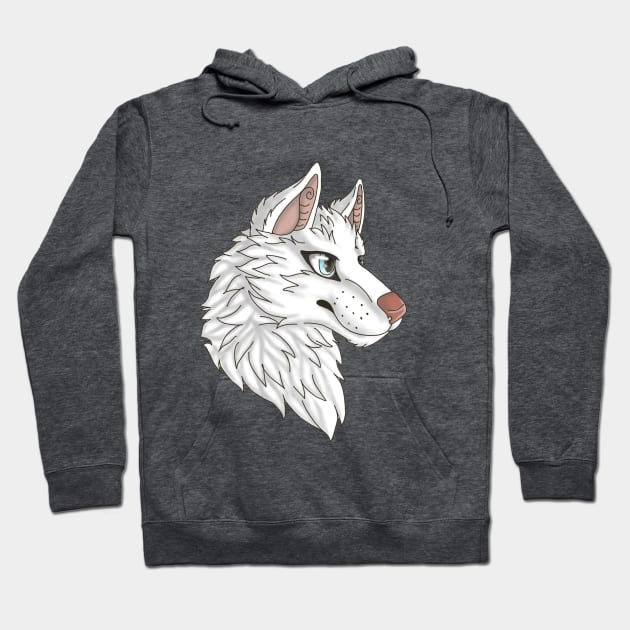 White Husky Hoodie by Bamsdrawz